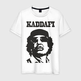 Мужская футболка хлопок с принтом Каддафи (4) в Курске, 100% хлопок | прямой крой, круглый вырез горловины, длина до линии бедер, слегка спущенное плечо. | восток | каддафи | ливия | министр | муамар