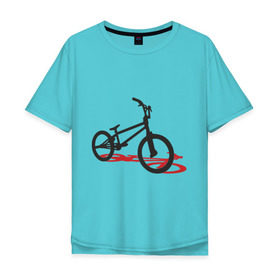 Мужская футболка хлопок Oversize с принтом BMX 1 в Курске, 100% хлопок | свободный крой, круглый ворот, “спинка” длиннее передней части | bmx | велик | вело | велогонки | велорейсинг | велосипед | спортивный велосипед | фрирайд | эктрим