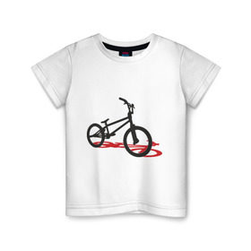 Детская футболка хлопок с принтом BMX 1 в Курске, 100% хлопок | круглый вырез горловины, полуприлегающий силуэт, длина до линии бедер | Тематика изображения на принте: bmx | велик | вело | велогонки | велорейсинг | велосипед | спортивный велосипед | фрирайд | эктрим
