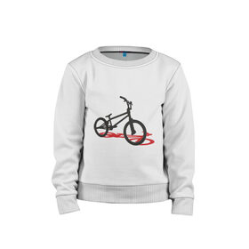 Детский свитшот хлопок с принтом BMX 1 в Курске, 100% хлопок | круглый вырез горловины, эластичные манжеты, пояс и воротник | bmx | велик | вело | велогонки | велорейсинг | велосипед | спортивный велосипед | фрирайд | эктрим