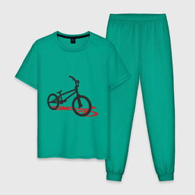 Мужская пижама хлопок с принтом BMX 1 в Курске, 100% хлопок | брюки и футболка прямого кроя, без карманов, на брюках мягкая резинка на поясе и по низу штанин
 | bmx | велик | вело | велогонки | велорейсинг | велосипед | спортивный велосипед | фрирайд | эктрим