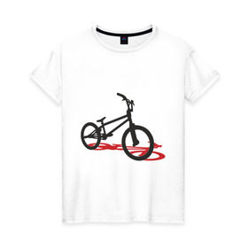Женская футболка хлопок с принтом BMX 1 в Курске, 100% хлопок | прямой крой, круглый вырез горловины, длина до линии бедер, слегка спущенное плечо | bmx | велик | вело | велогонки | велорейсинг | велосипед | спортивный велосипед | фрирайд | эктрим