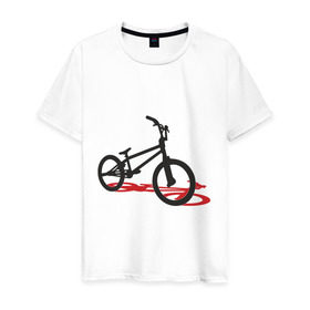 Мужская футболка хлопок с принтом BMX 1 в Курске, 100% хлопок | прямой крой, круглый вырез горловины, длина до линии бедер, слегка спущенное плечо. | bmx | велик | вело | велогонки | велорейсинг | велосипед | спортивный велосипед | фрирайд | эктрим