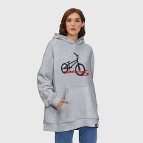 Худи SuperOversize хлопок с принтом BMX 1 в Курске, 70% хлопок, 30% полиэстер, мягкий начес внутри | карман-кенгуру, эластичная резинка на манжетах и по нижней кромке, двухслойный капюшон
 | bmx | велик | вело | велогонки | велорейсинг | велосипед | спортивный велосипед | фрирайд | эктрим