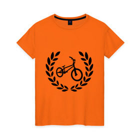 Женская футболка хлопок с принтом BMX 2 в Курске, 100% хлопок | прямой крой, круглый вырез горловины, длина до линии бедер, слегка спущенное плечо | bmx | велик | вело | велогонки | велорейсинг | велосипед | спортивный велосипед | фрирайд | эктрим