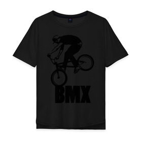 Мужская футболка хлопок Oversize с принтом BMX 3 в Курске, 100% хлопок | свободный крой, круглый ворот, “спинка” длиннее передней части | Тематика изображения на принте: bmx | free style | бмэкс | велик | вело | велосипедист | фристайл | экстрим | экстримальный