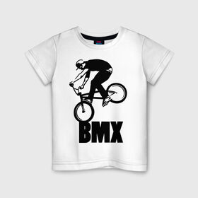 Детская футболка хлопок с принтом BMX 3 в Курске, 100% хлопок | круглый вырез горловины, полуприлегающий силуэт, длина до линии бедер | bmx | free style | бмэкс | велик | вело | велосипедист | фристайл | экстрим | экстримальный