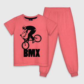 Детская пижама хлопок с принтом BMX 3 в Курске, 100% хлопок |  брюки и футболка прямого кроя, без карманов, на брюках мягкая резинка на поясе и по низу штанин
 | bmx | free style | бмэкс | велик | вело | велосипедист | фристайл | экстрим | экстримальный