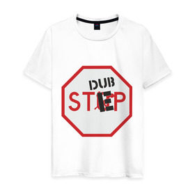 Мужская футболка хлопок с принтом Dub step знак в Курске, 100% хлопок | прямой крой, круглый вырез горловины, длина до линии бедер, слегка спущенное плечо. | dubstep | даб | дабстеп | дорожные знаки