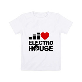Детская футболка хлопок с принтом Electro house love в Курске, 100% хлопок | круглый вырез горловины, полуприлегающий силуэт, длина до линии бедер | эквалайзер