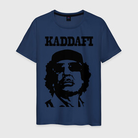 Мужская футболка хлопок с принтом Каддафи (9) в Курске, 100% хлопок | прямой крой, круглый вырез горловины, длина до линии бедер, слегка спущенное плечо. | kaddafi | кадафи | каддафи | ливия | муамар | муаммар | полковник | портрет
