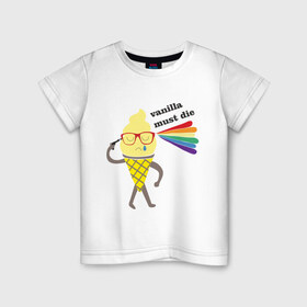 Детская футболка хлопок с принтом Vanilla в Курске, 100% хлопок | круглый вырез горловины, полуприлегающий силуэт, длина до линии бедер | 