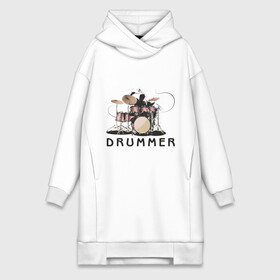 Платье-худи хлопок с принтом Drummer в Курске,  |  | drummer | барабанщик | барабаны | драммер | ударник | ударные