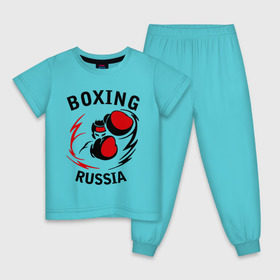 Детская пижама хлопок с принтом Boxing russia forever в Курске, 100% хлопок |  брюки и футболка прямого кроя, без карманов, на брюках мягкая резинка на поясе и по низу штанин
 | 