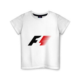 Детская футболка хлопок с принтом Formula 1 в Курске, 100% хлопок | круглый вырез горловины, полуприлегающий силуэт, длина до линии бедер | Тематика изображения на принте: формула 1