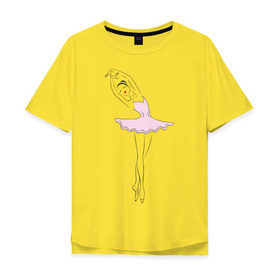 Мужская футболка хлопок Oversize с принтом Балерина (2) в Курске, 100% хлопок | свободный крой, круглый ворот, “спинка” длиннее передней части | Тематика изображения на принте: балерина | балет | искусство | театр