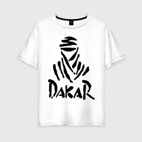 Женская футболка хлопок Oversize с принтом Rally Dakar в Курске, 100% хлопок | свободный крой, круглый ворот, спущенный рукав, длина до линии бедер
 | Тематика изображения на принте: rally dakar | авто | авто2012 | автогонки | гонки | ралли | ралли дакар