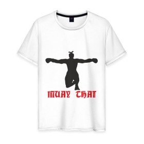Мужская футболка хлопок с принтом Muay Thai (Муай Тай) (2) в Курске, 100% хлопок | прямой крой, круглый вырез горловины, длина до линии бедер, слегка спущенное плечо. | емельяненко