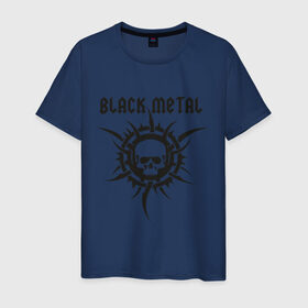 Мужская футболка хлопок с принтом Black metal (2) в Курске, 100% хлопок | прямой крой, круглый вырез горловины, длина до линии бедер, слегка спущенное плечо. | скелет