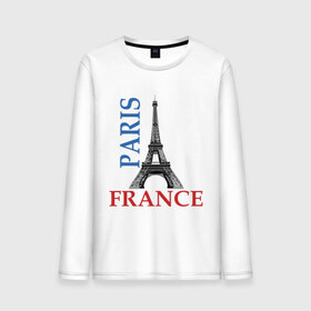 Мужской лонгслив хлопок с принтом Paris - France в Курске, 100% хлопок |  | france | paris | башня | башня в париже | париж | франция | эйфелева башня