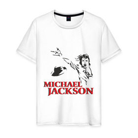 Мужская футболка хлопок с принтом Джексон жив! (2) в Курске, 100% хлопок | прямой крой, круглый вырез горловины, длина до линии бедер, слегка спущенное плечо. | майкл джексон