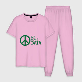Мужская пижама хлопок с принтом Всё Peace DATA (2) в Курске, 100% хлопок | брюки и футболка прямого кроя, без карманов, на брюках мягкая резинка на поясе и по низу штанин
 | peace | все хорошо | зашибись | мат | мир | отлично | пацифика