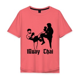 Мужская футболка хлопок Oversize с принтом Muay Thai (2) в Курске, 100% хлопок | свободный крой, круглый ворот, “спинка” длиннее передней части | муай тай