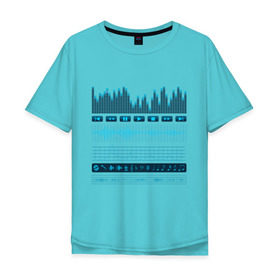 Мужская футболка хлопок Oversize с принтом Атрибуты звукоинженера (4) в Курске, 100% хлопок | свободный крой, круглый ворот, “спинка” длиннее передней части | Тематика изображения на принте: эквалайзер