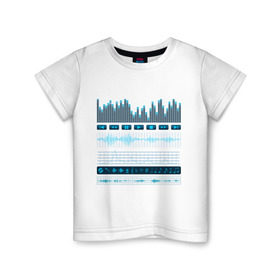 Детская футболка хлопок с принтом Атрибуты звукоинженера (4) в Курске, 100% хлопок | круглый вырез горловины, полуприлегающий силуэт, длина до линии бедер | эквалайзер