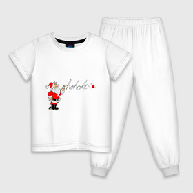 Детская пижама хлопок с принтом Ho-Ho-Ho в Курске, 100% хлопок |  брюки и футболка прямого кроя, без карманов, на брюках мягкая резинка на поясе и по низу штанин
 | santa | дед мороз | новый год | санта | санта клаус