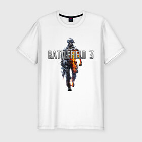Мужская футболка премиум с принтом Battlefield 3 в Курске, 92% хлопок, 8% лайкра | приталенный силуэт, круглый вырез ворота, длина до линии бедра, короткий рукав | battlefield | компьютерные игры