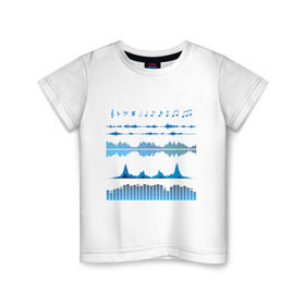 Детская футболка хлопок с принтом Атрибуты звукоинженера (2) в Курске, 100% хлопок | круглый вырез горловины, полуприлегающий силуэт, длина до линии бедер | эквалайзер