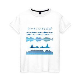 Женская футболка хлопок с принтом Атрибуты звукоинженера (2) в Курске, 100% хлопок | прямой крой, круглый вырез горловины, длина до линии бедер, слегка спущенное плечо | эквалайзер