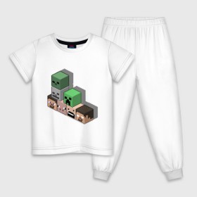 Детская пижама хлопок с принтом Minecraft cube в Курске, 100% хлопок |  брюки и футболка прямого кроя, без карманов, на брюках мягкая резинка на поясе и по низу штанин
 | крипер