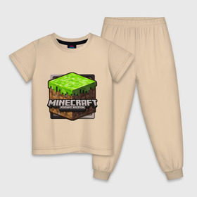 Детская пижама хлопок с принтом Minecraft logo в Курске, 100% хлопок |  брюки и футболка прямого кроя, без карманов, на брюках мягкая резинка на поясе и по низу штанин
 | Тематика изображения на принте: creeper | mine craft | minecraft | майнкрафт | шахта