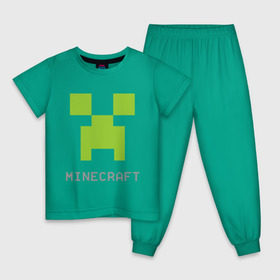 Детская пижама хлопок с принтом Minecraft logo grey в Курске, 100% хлопок |  брюки и футболка прямого кроя, без карманов, на брюках мягкая резинка на поясе и по низу штанин
 | крипер