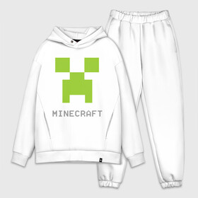 Мужской костюм хлопок OVERSIZE с принтом Minecraft logo grey в Курске,  |  | крипер