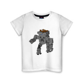 Детская футболка хлопок с принтом Minecraft robo в Курске, 100% хлопок | круглый вырез горловины, полуприлегающий силуэт, длина до линии бедер | крипер