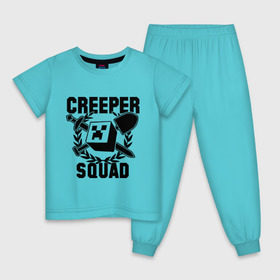 Детская пижама хлопок с принтом Minecraft Squad в Курске, 100% хлопок |  брюки и футболка прямого кроя, без карманов, на брюках мягкая резинка на поясе и по низу штанин
 | крипер
