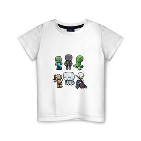 Детская футболка хлопок с принтом Minecraft units в Курске, 100% хлопок | круглый вырез горловины, полуприлегающий силуэт, длина до линии бедер | крипер