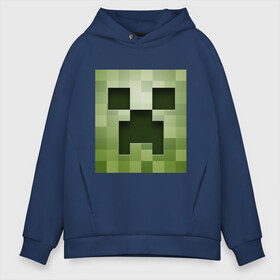 Мужское худи Oversize хлопок с принтом Мinecraft creeper (3) в Курске, френч-терри — 70% хлопок, 30% полиэстер. Мягкий теплый начес внутри —100% хлопок | боковые карманы, эластичные манжеты и нижняя кромка, капюшон на магнитной кнопке | крипер