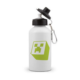 Бутылка спортивная с принтом Minecraft creeper green (5) в Курске, металл | емкость — 500 мл, в комплекте две пластиковые крышки и карабин для крепления | Тематика изображения на принте: крипер