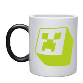 Кружка хамелеон с принтом Minecraft creeper green (5) в Курске, керамика | меняет цвет при нагревании, емкость 330 мл | Тематика изображения на принте: крипер