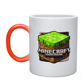 Кружка хамелеон с принтом Minecraft logo (5) в Курске, керамика | меняет цвет при нагревании, емкость 330 мл | Тематика изображения на принте: крипер