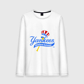 Мужской лонгслив хлопок с принтом NY Yankees byta в Курске, 100% хлопок |  | baseball | major league basebal | mlb | ny | staten island | yankees | америка | бейсбол | бита | главная лига бейсбола | нью йорк янкиз | статен айленд | сша | янки