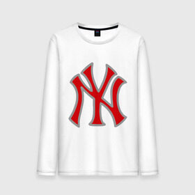 Мужской лонгслив хлопок с принтом NY Yankees red в Курске, 100% хлопок |  | baseball | major league basebal | mlb | ny | staten island | yankees | америка | бейсбол | бита | главная лига бейсбола | нью йорк янкиз | статен айленд | сша | янки