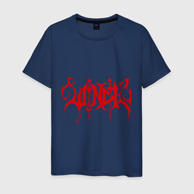 Мужская футболка хлопок с принтом windir logo в Курске, 100% хлопок | прямой крой, круглый вырез горловины, длина до линии бедер, слегка спущенное плечо. | black metal bandwindir | rock | рок