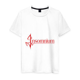 Мужская футболка хлопок с принтом Insomnium logo в Курске, 100% хлопок | прямой крой, круглый вырез горловины, длина до линии бедер, слегка спущенное плечо. | insomnium | insomnium logo | rock | музыка | рок | тяжелый рок | тяжеляк