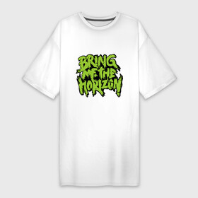 Платье-футболка хлопок с принтом Bring me the horizon green в Курске,  |  | bmth | bring me the horizon | hardcore | kubana 2014 | rock | дэткор | музыка | рок | рок группы