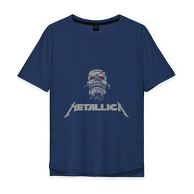 Мужская футболка хлопок Oversize с принтом Metallica scool в Курске, 100% хлопок | свободный крой, круглый ворот, “спинка” длиннее передней части | металлика
